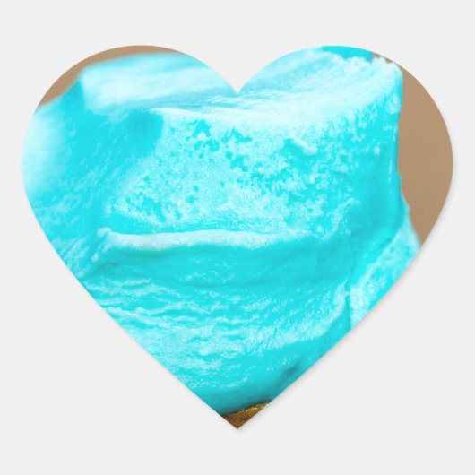 Consumptie-ijs met wafelmacro hart sticker (Voorkant)