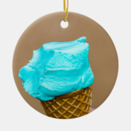 Consumptie-ijs met wafelmacro keramisch ornament