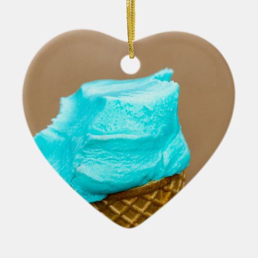 Consumptie-ijs met wafelmacro keramisch ornament (Voorkant)