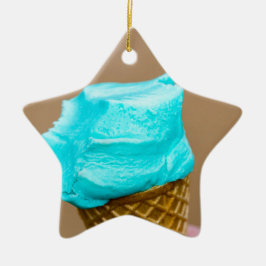 Consumptie-ijs met wafelmacro keramisch ornament