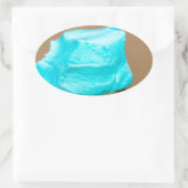 Consumptie-ijs met wafelmacro ovale sticker (Tas)