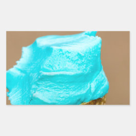 Consumptie-ijs met wafelmacro rechthoekige sticker