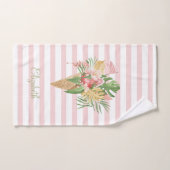 Consumptie-ijs, tropische bladeren, fruit, roze st bad handdoek (Handdoek)