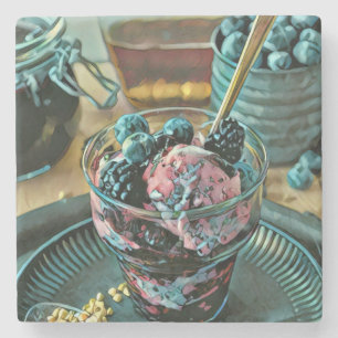 Consumptiegroomcake met bessen stenen onderzetter