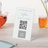 Contacless Scannable QR Code Menu Logo Reclamebord Met Voetstuk (Insitu)