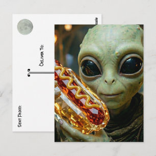 Contact houden Alien met kristalachtige Hotdog Briefkaart
