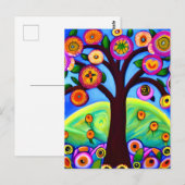 Contact houden | Grillige Boom Folk Art Briefkaart (Voorkant / Achterkant)