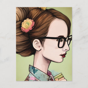 Contact houden met een boekenliefhebbende vriend briefkaart