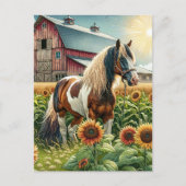 Contact houden |  paard op rustiek Boerderij Briefkaart (Voorkant)