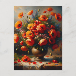 Contact houden   rode papaver briefkaart