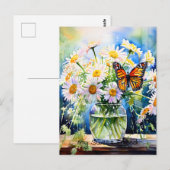 Contact houden | Vaas van madeliefjes Briefkaart (Voorkant / Achterkant)