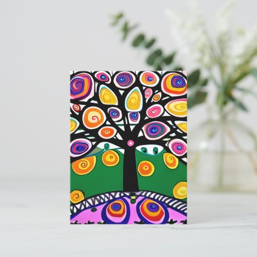 Contact houden | Waanzinnige kunst Briefkaart (Staand voorkant)