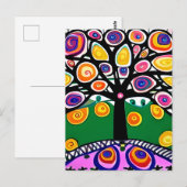 Contact houden | Whimsical Kunst Briefkaart (Voorkant / Achterkant)