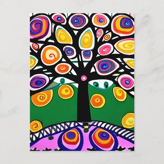 Contact houden | Whimsical Kunst Briefkaart (Voorkant)