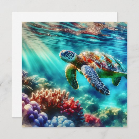 Contact houden | Zee schildpad zwemmen (Voorkant / Achterkant)