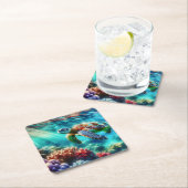 Contact houden | Zee schildpad zwemmen Kartonnen Onderzetters (Insitu)