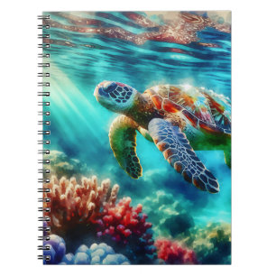 Contact houden Zee schildpad zwemmen Notitieboek