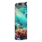 Contact houden | Zee schildpad zwemmen Thermosbeker (Gedraaid links)