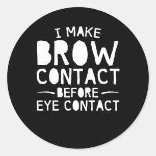 Contact met de microblaas voor ogen ronde sticker