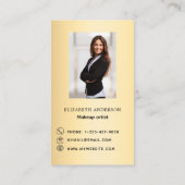 Contact met ons gouden foto Qr code social media Visitekaartje (Achterkant)