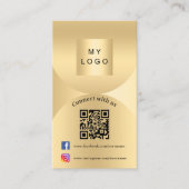 Contact met ons gouden foto Qr code social media Visitekaartje (Voorkant)
