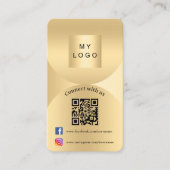 Contact met ons gouden foto Qr code social media Visitekaartje (Voorkant)