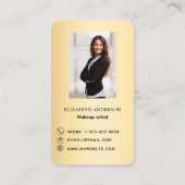 Contact met ons gouden foto Qr code social media Visitekaartje (Achterkant)