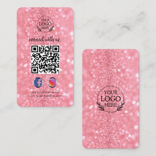 Contact met ons opnemen | Aangepaste QR-code voor  Visitekaartje (Voorkant / Achterkant)