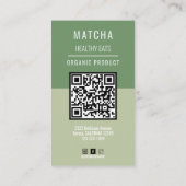 Contact met ons opnemen | QR Code Groene Thee Logo Visitekaartje (Achterkant)