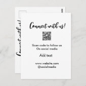 Contact met ons opnemen QR-code scannen Website to Briefkaart (Voorkant / Achterkant)