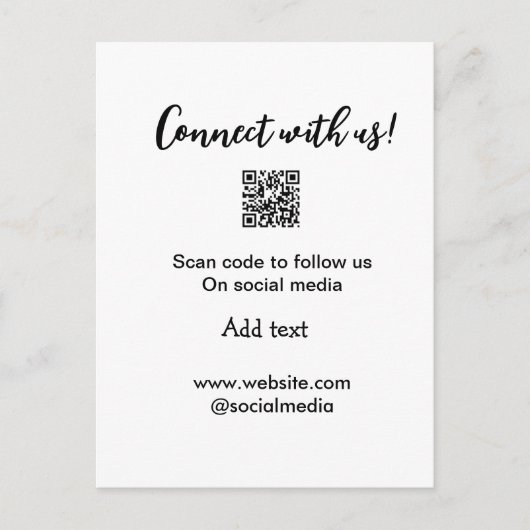 Contact met ons opnemen QR-code scannen Website to Briefkaart (Voorkant)