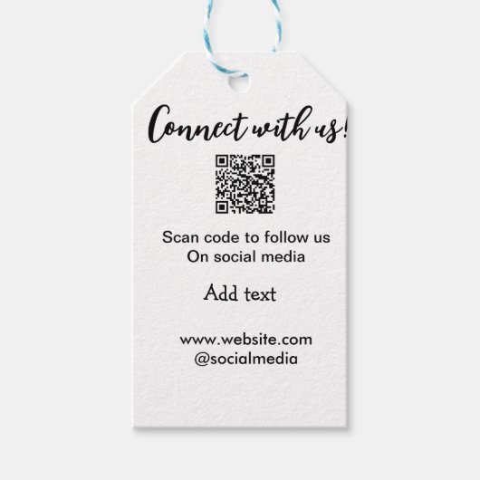 Contact met ons opnemen QR-code scannen Website to Cadeaulabel (Voorkant)