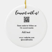 Contact met ons opnemen QR-code scannen Website to Keramisch Ornament (Achterkant)