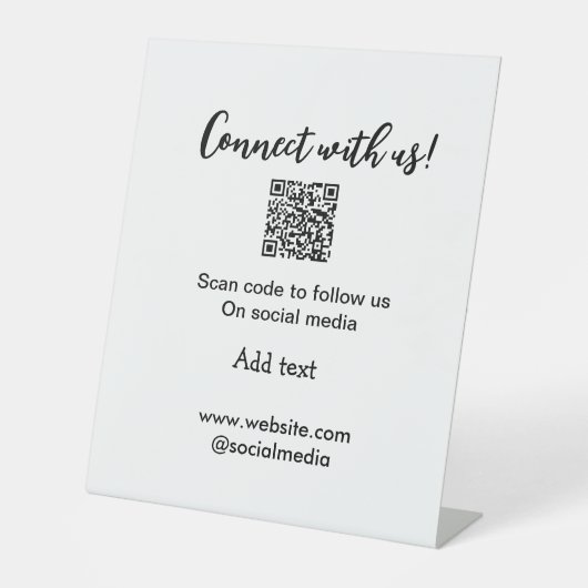 Contact met ons opnemen QR-code scannen Website to Reclamebord Met Voetstuk (Voorkant)
