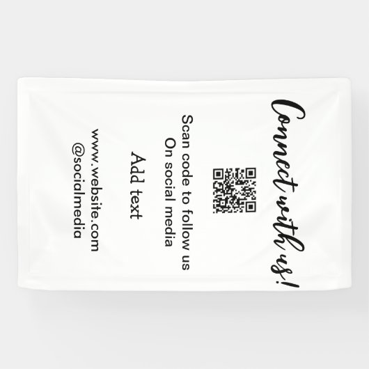 Contact met ons opnemen QR-code scannen Website to Spandoek (Horizontaal)