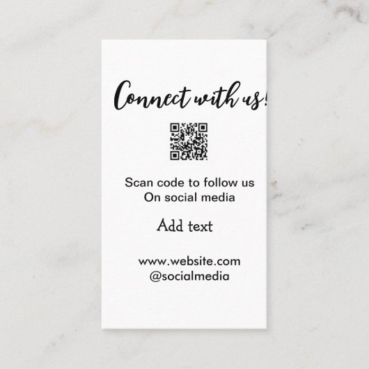 Contact met ons opnemen QR-code scannen Website to Visitekaartje (Voorkant)