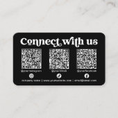 Contact met ons opnemen Social Media QR Black Busi Visitekaartje (Voorkant)