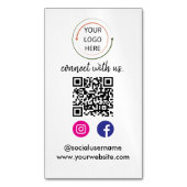Contact met ons opnemen | Social media QR-code mod Magnetisch Visitekaartje (Voorkant Verticaal)