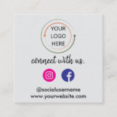 Contact met ons opnemen | Social media QR-code mod Vierkante Visitekaartje (Voorkant)