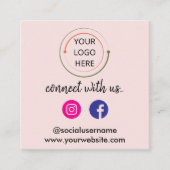 Contact met ons opnemen | Social media QR-code mod Vierkante Visitekaartje (Voorkant)