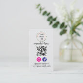 Contact met ons opnemen | Social media QR-code mod Visitekaartje (Staand voorkant)