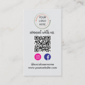 Contact met ons opnemen | Social media QR-code mod Visitekaartje (Voorkant)