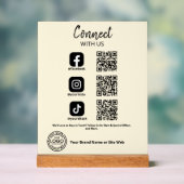 Contact met ons Social Media QR-code Acryl Bord (Neutraal)