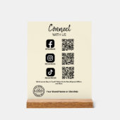 Contact met ons Social Media QR-code Acryl Bord (Voorkant)