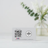 Contact met ons Social Media QR Code Black Busines Visitekaartje (Staand voorkant)