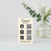 Contact met ons Social Media QR-code Visitekaartje (Staand voorkant)