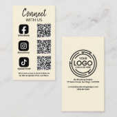 Contact met ons Social Media QR-code Visitekaartje (Voorkant / Achterkant)