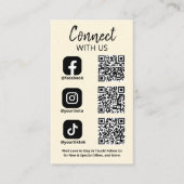 Contact met ons Social Media QR-code Visitekaartje (Voorkant)