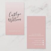CONTACT modern chic  ombre blush roze zwart Visitekaartje (Voorkant / Achterkant)