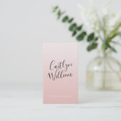CONTACT modern chic  ombre blush roze zwart Visitekaartje (Staand voorkant)